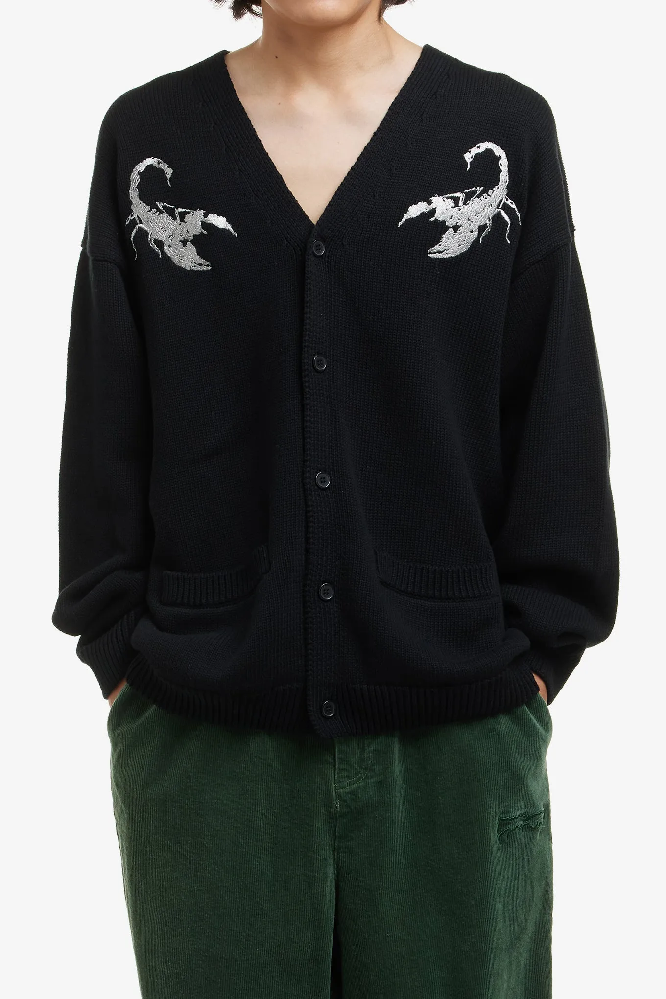 EMBROIDERED SCORPION CARDIGAN
