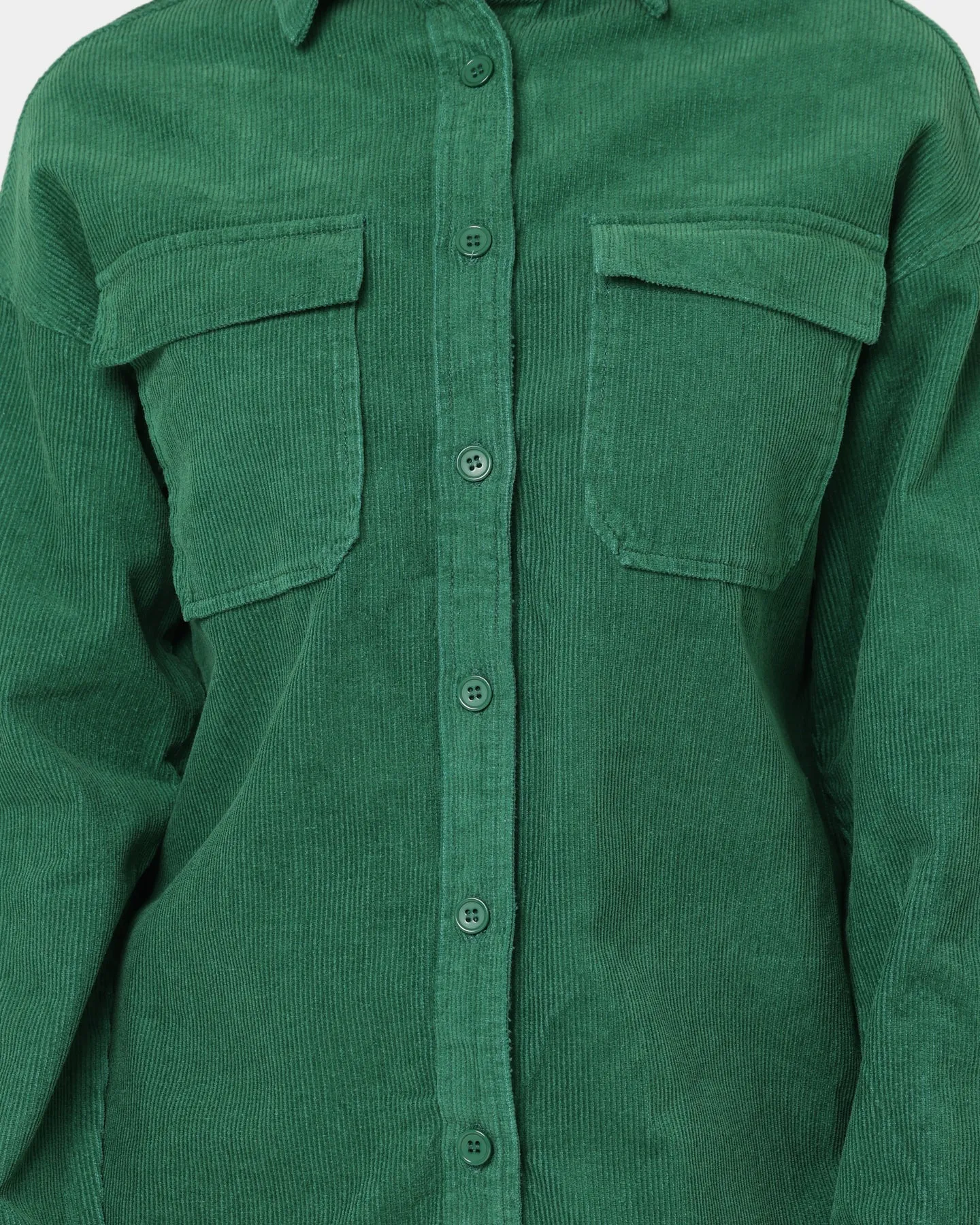 EN ES Women's Allie Oversized Shirt Forest Green