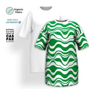 ENERGY WAVES green - T-shirt dress (organic cotton)