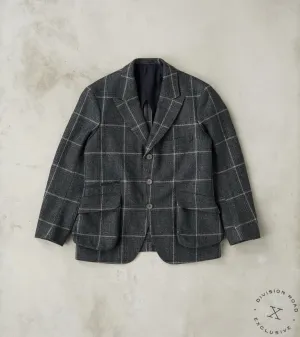 English Country Wanderer Jacket - Lovat® Charcoal Sporting Tweed Check