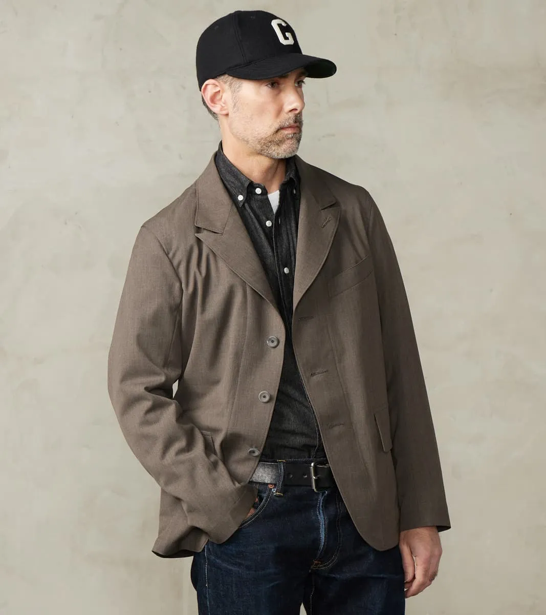 English Dress Hunt Jacket - Dark Natural Optim® Wool Gabardine