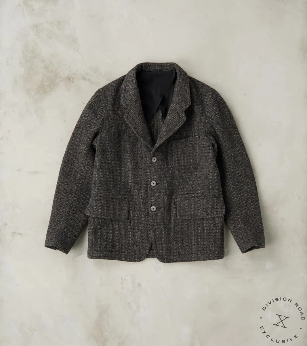 English Hunt Work Jacket - Lovat® Graphite Honeycomb Stripe Shetland Tweed