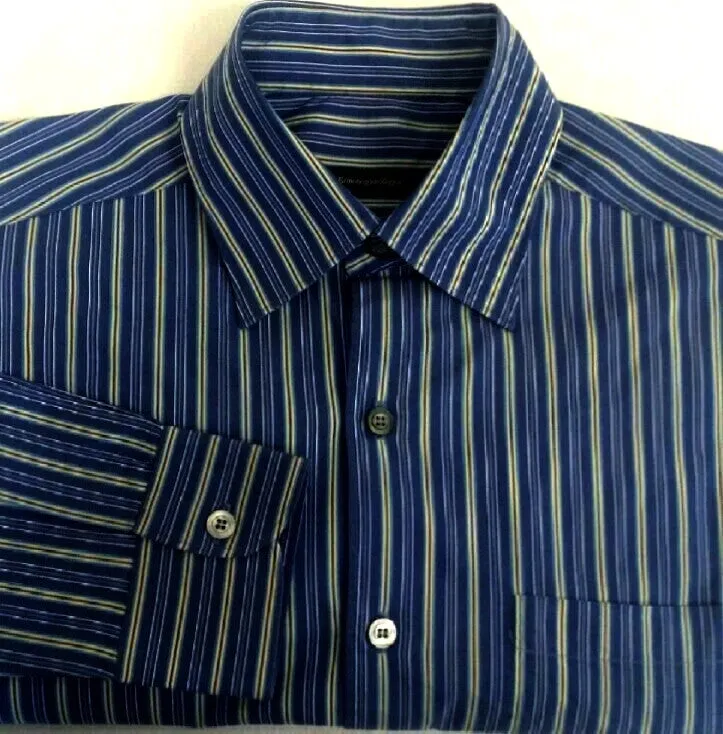 Ermenegildo Zegna Blue Stripe- BU Fashion Shirt- Size M
