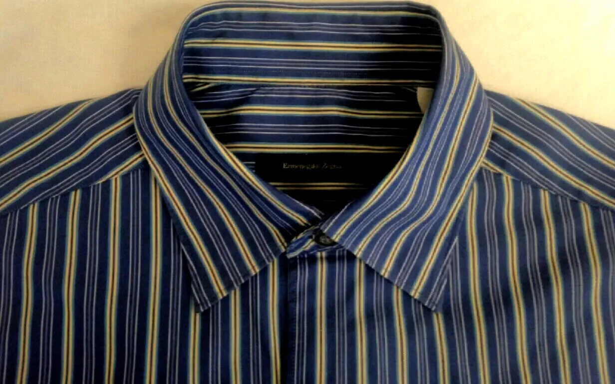 Ermenegildo Zegna Blue Stripe- BU Fashion Shirt- Size M