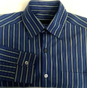Ermenegildo Zegna Blue Stripe- BU Fashion Shirt- Size M