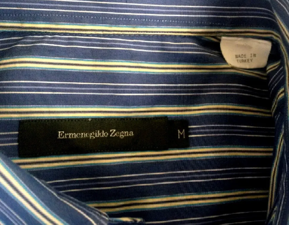Ermenegildo Zegna Blue Stripe- BU Fashion Shirt- Size M