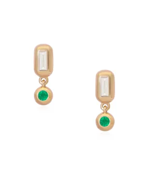 Ethereal Caress Emerald 14k Gold Drop Earrings