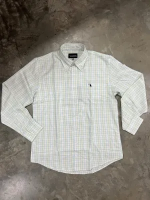 Evans Button Down Dress Shirt - Teal/Mossy/Yellow