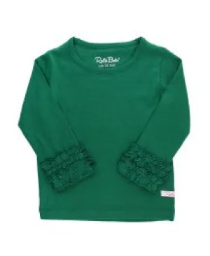 Evergreen Ruffle Long Sleeve Layering Tee