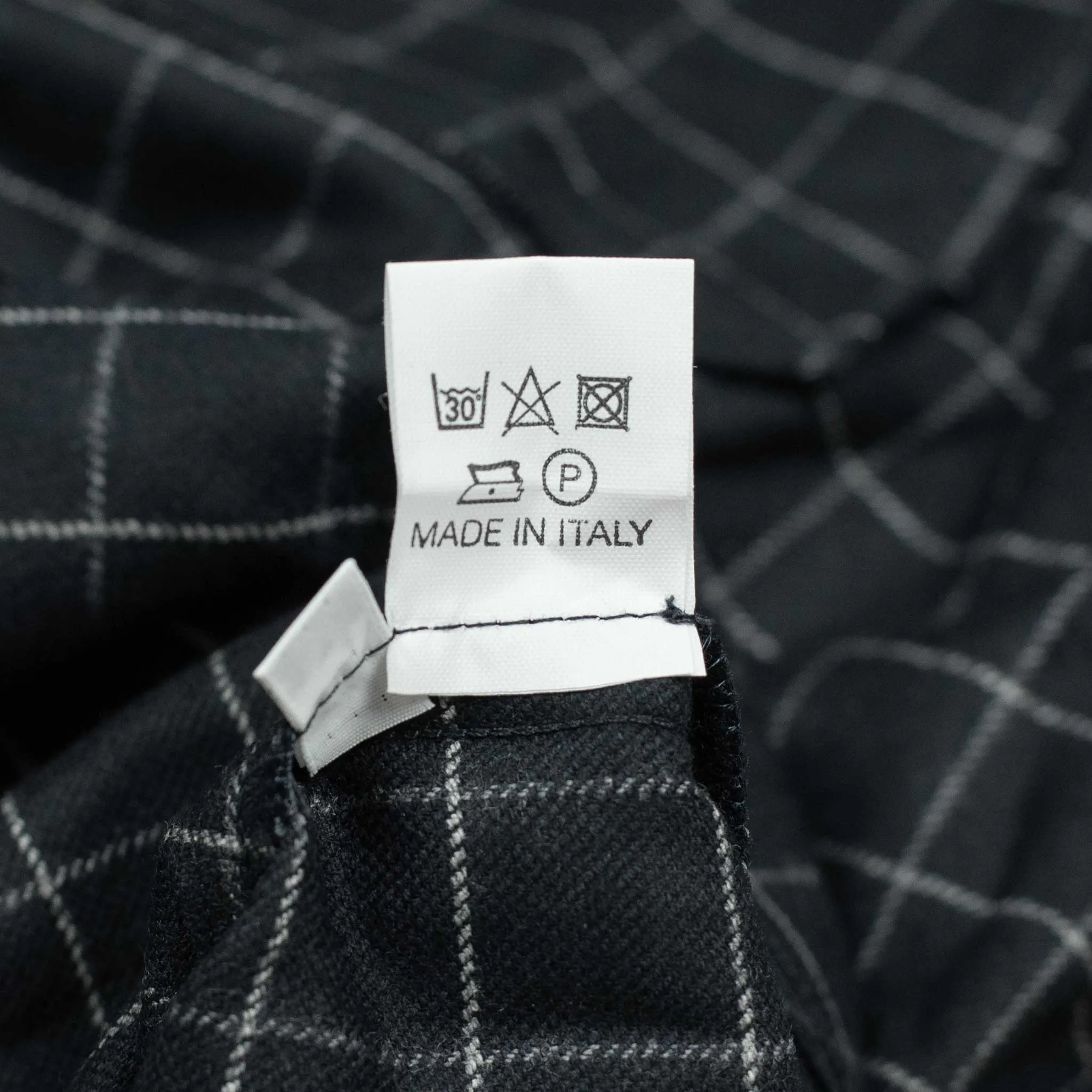 Exclusive Meydan relaxed overshirt in deadstock deep navy wool and cotton windowpane