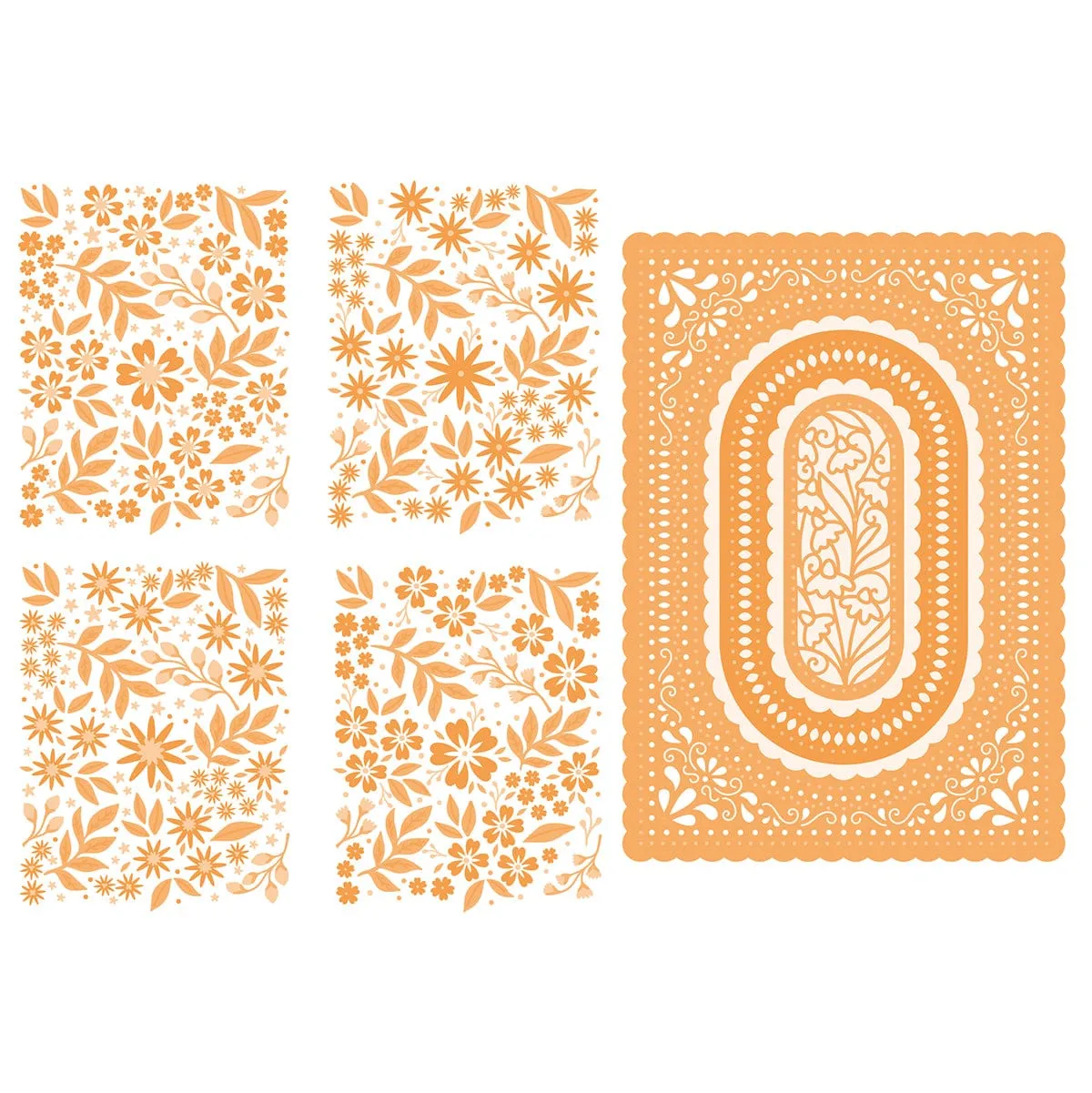 Fancy Floral Layering Die & Stencil Set - 5450e