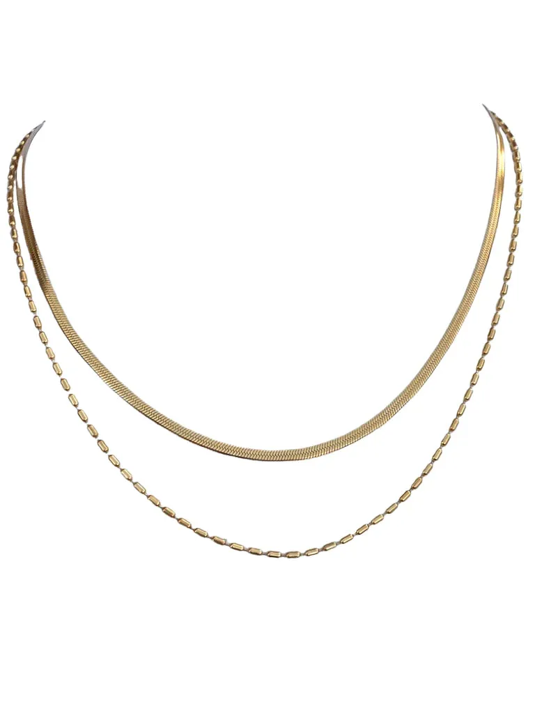 Farrah B Easy Breezy 2-Layer Necklace in Gold