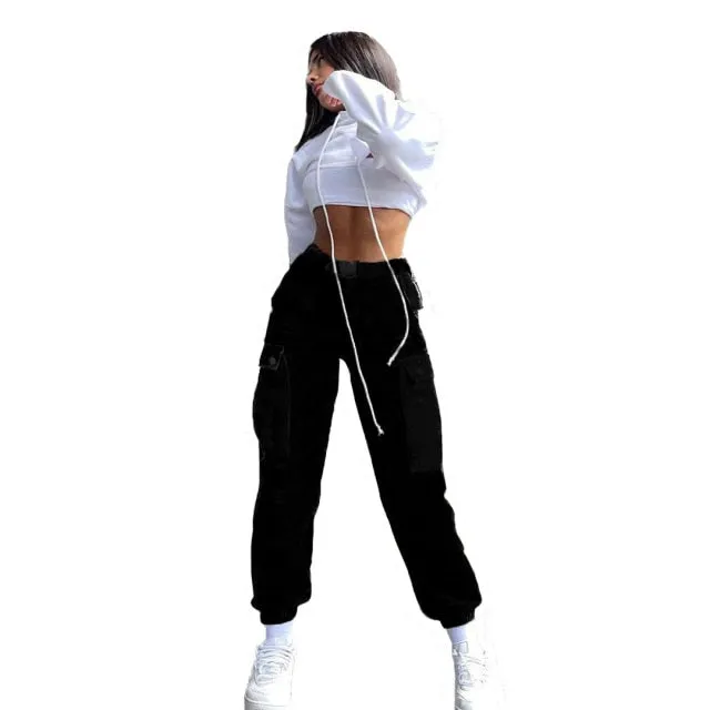 FashionSierra - Hight Waist Trousers Camo Cargo Pants Women Sweatpants Casual Sportwear