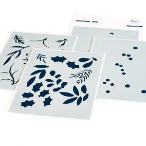 Festive Leaves Background stencils