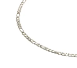 Figaro Silver Chain Bracelet