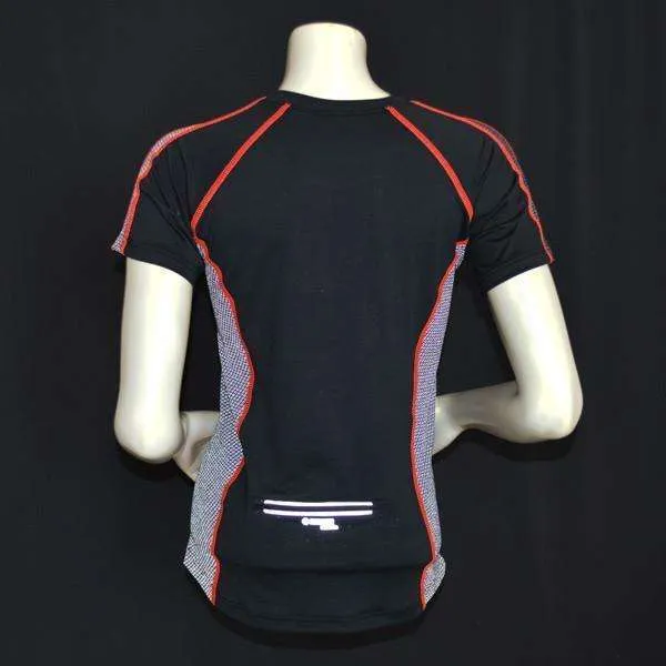 FINAL SALE: Dovetail Short Sleeve Women's Reflective Tee in Black/Coral Glo