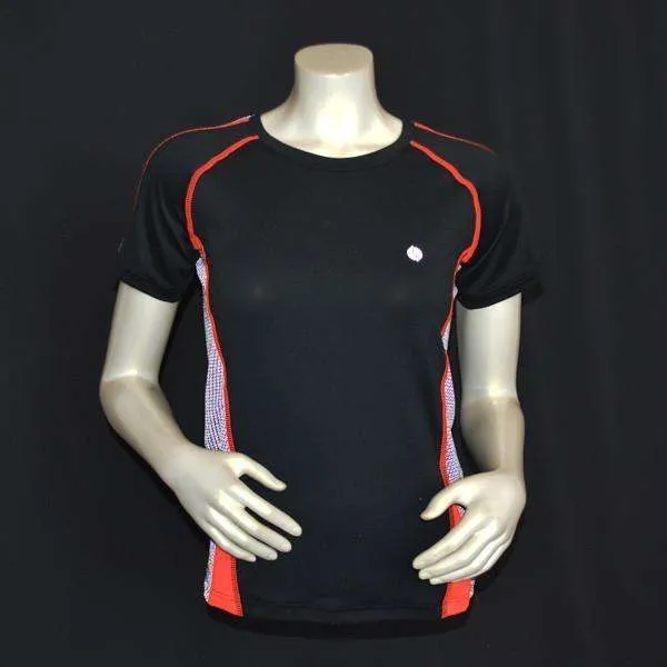 FINAL SALE: Dovetail Short Sleeve Women's Reflective Tee in Black/Coral Glo