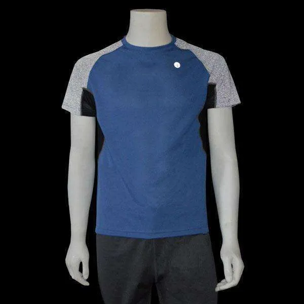 FINAL SALE: Sentinel Reflective Men's Short Sleeve Shirt in Wedgewood/Black