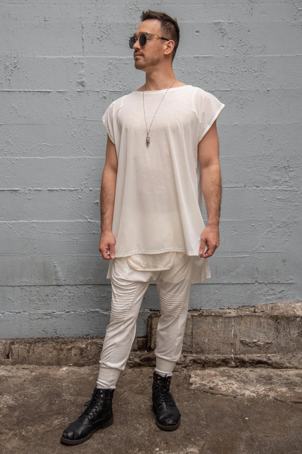 Five and Diamond Oversize Mesh Top