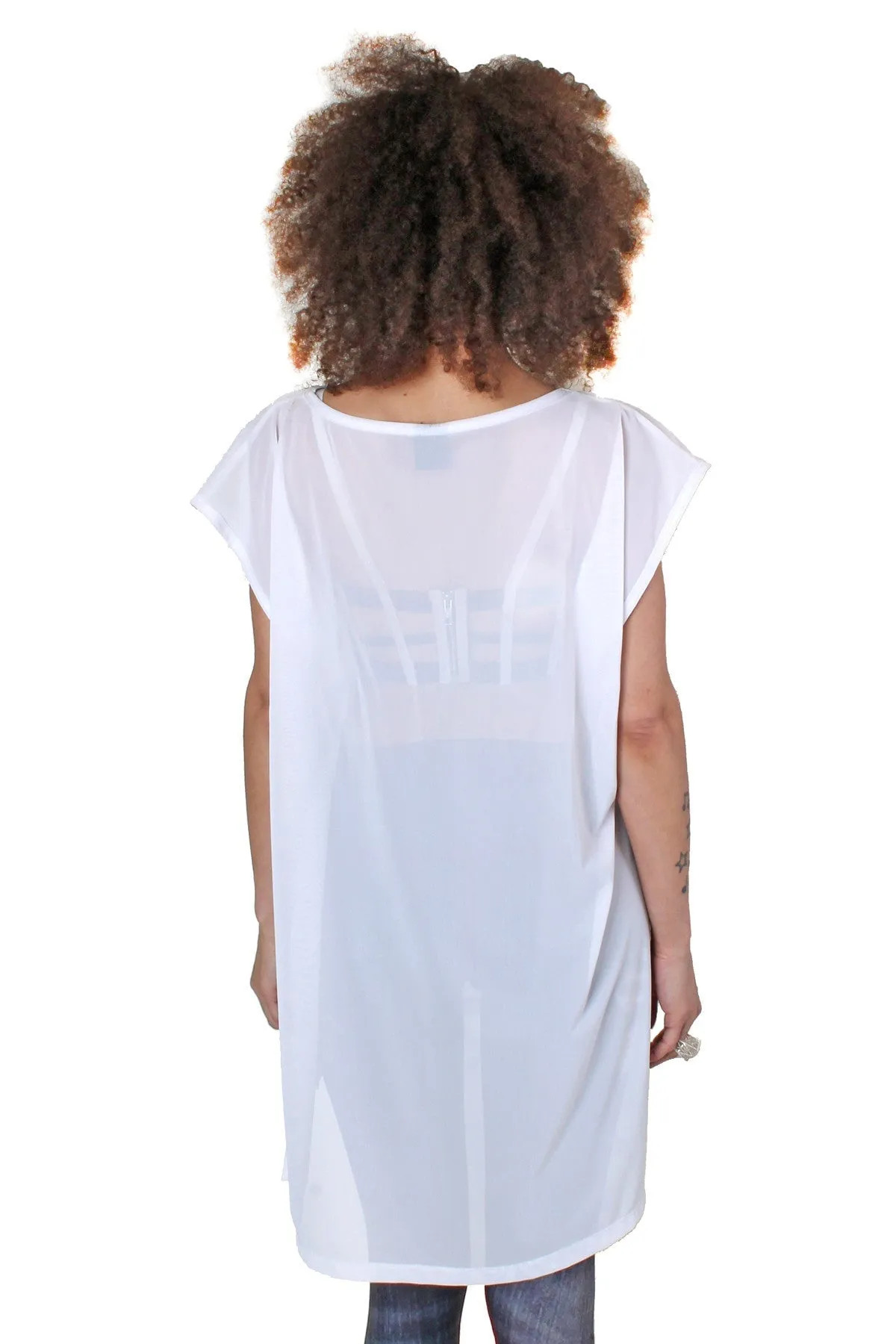 Five and Diamond Oversize Mesh Top