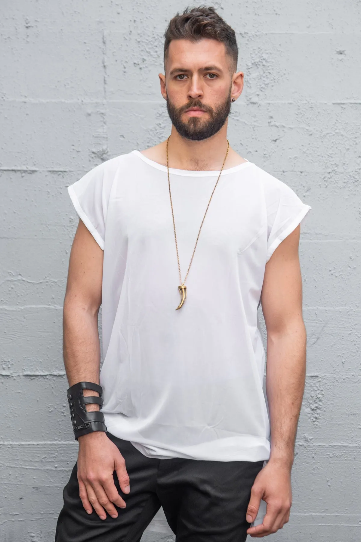 Five and Diamond Oversize Mesh Top