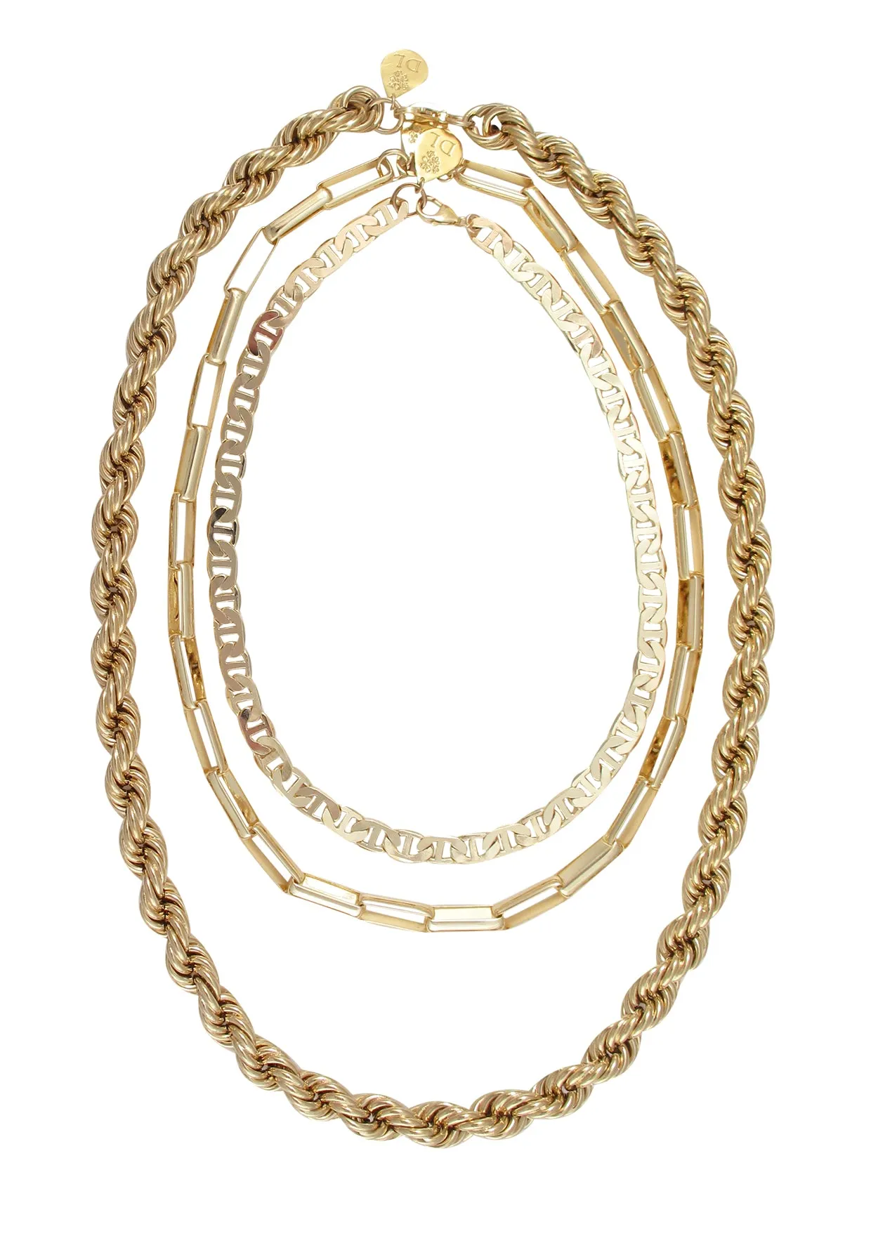 Flat Golden Chain Necklace