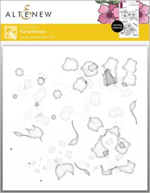 Floral Henna Simple Coloring Stencil Set (3 in1)