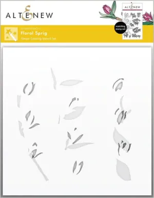 Floral Sprig Simple Coloring Stencil Set (2 in 1)
