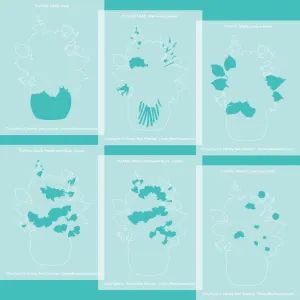 Floral Vase Coordinating Set of 6 | 6x6 Stencil