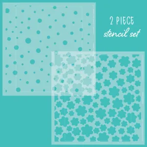Flower Builder Background Stencils set of 2