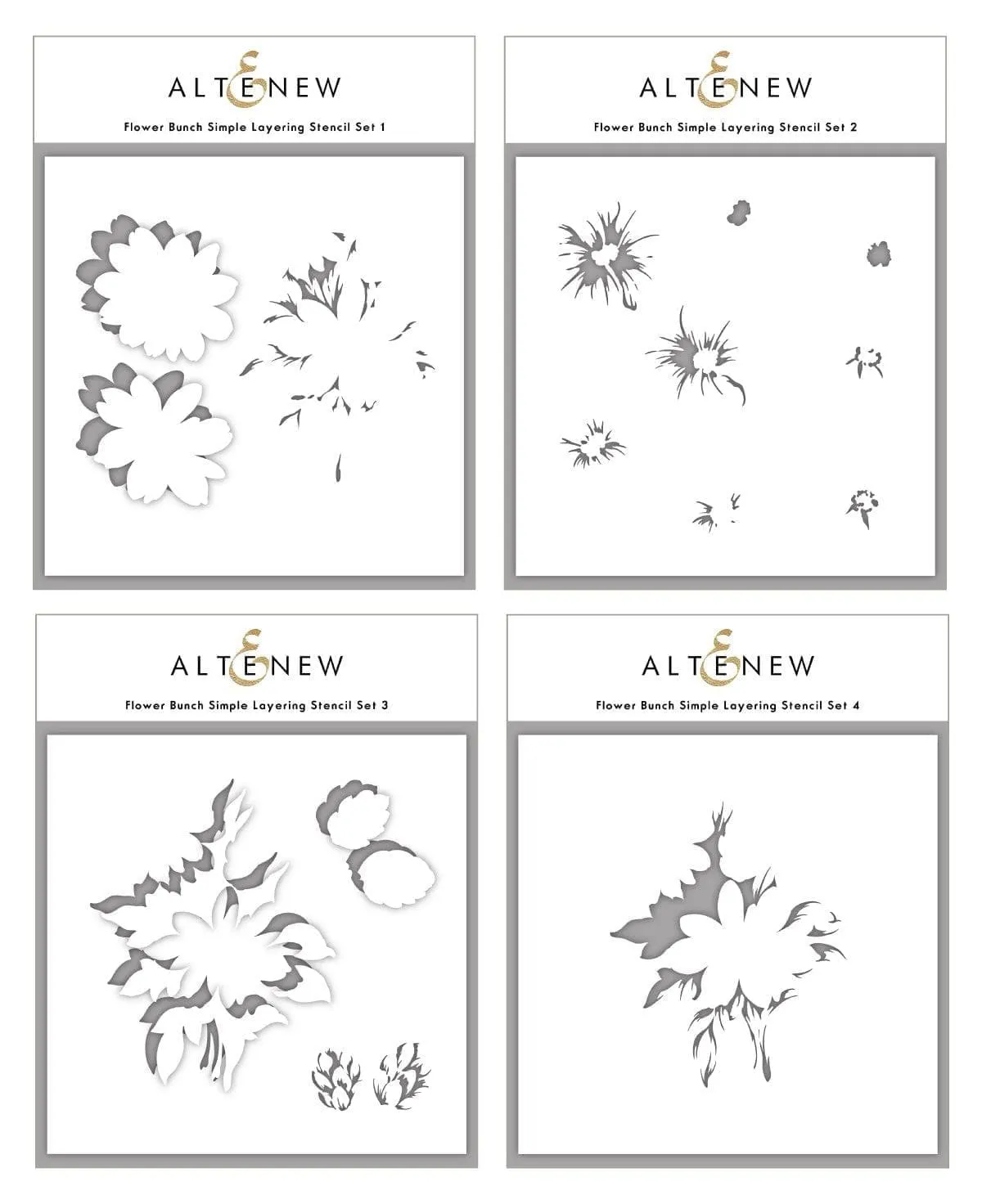 Flower Bunch Simple Layering Stencil Set (4 in 1)