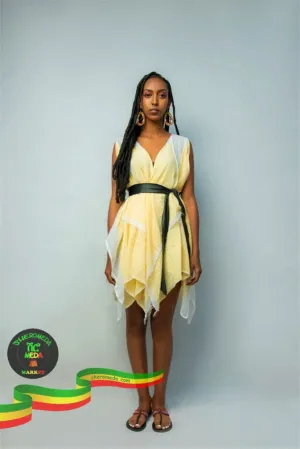 Flowy Yellow shema vest by Kunjina