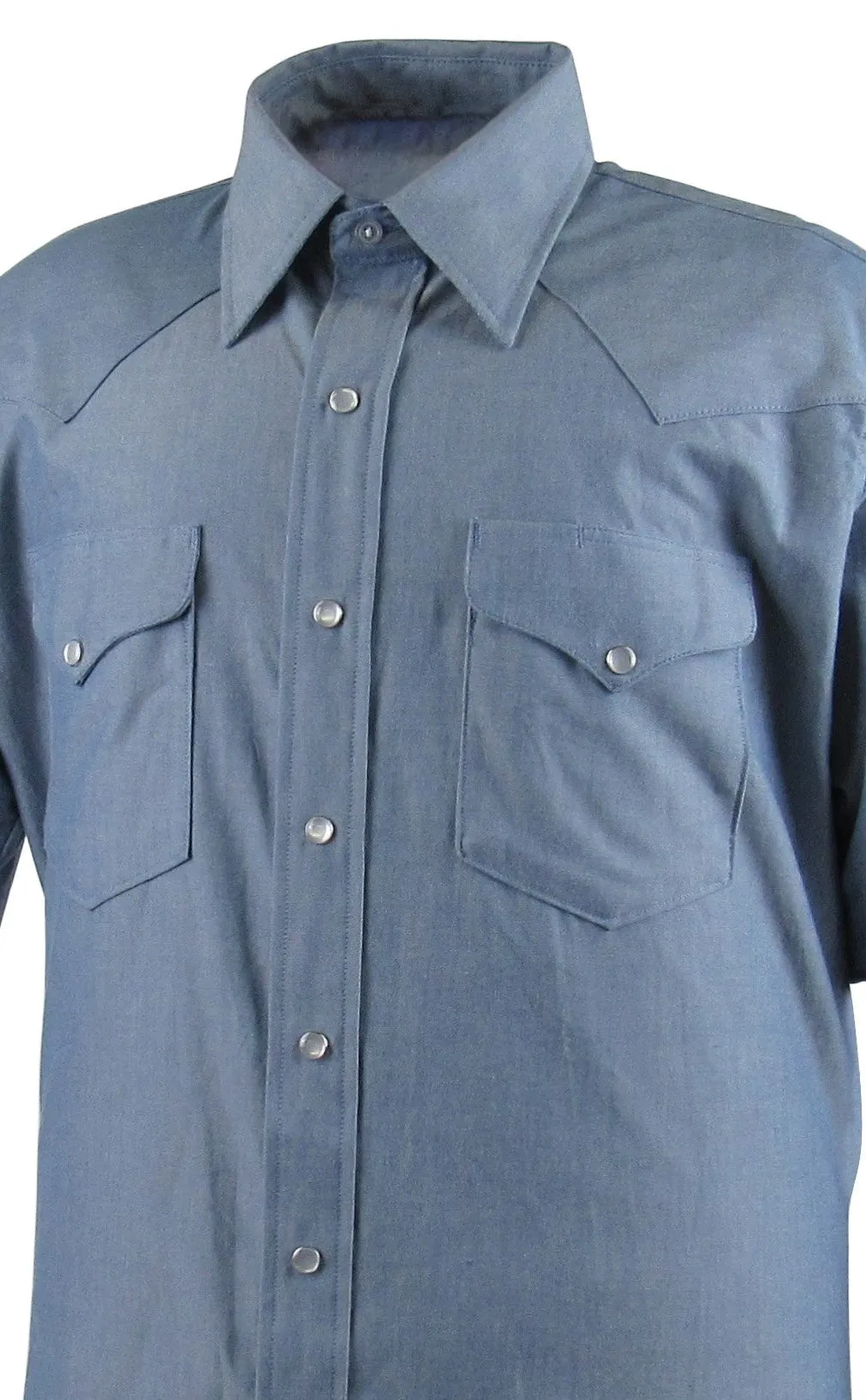 Flying R Ranchwear - Denim Blue Chambray - Short Sleeve - Snaps