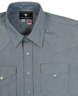 Flying R Ranchwear - Denim Blue Chambray - Short Sleeve - Snaps