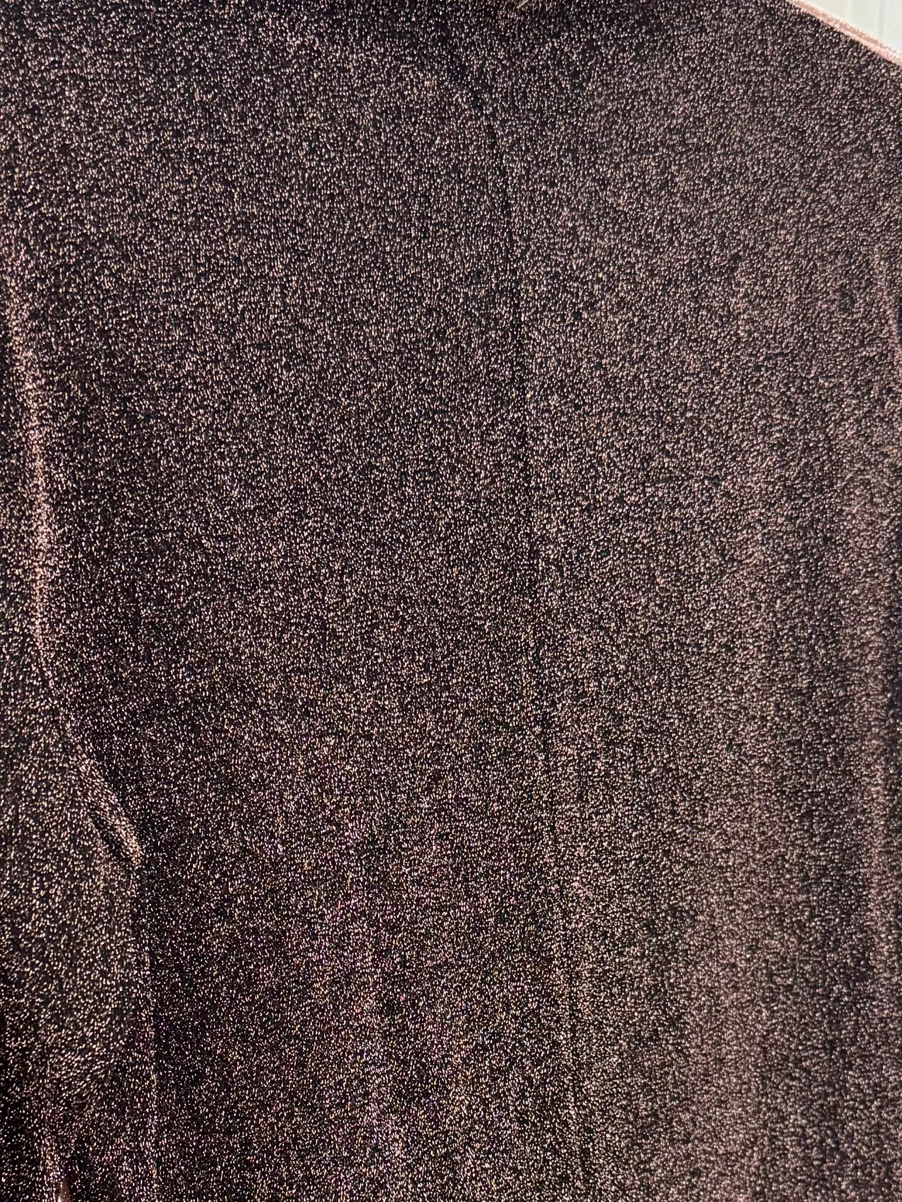 Foil Mock Neck Fitted Top in Bronze