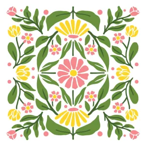 Folk Art Daisy - Set Of 4 Layering Background Stencils