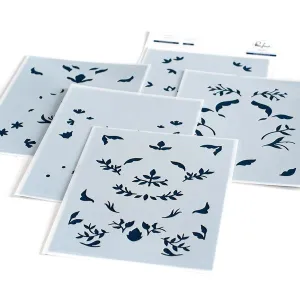 Folk Floral Print layering stencil set