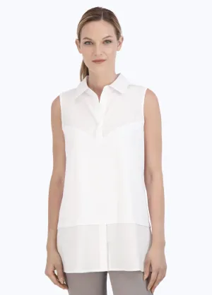 Foxcroft Sasha Knit-Woven Sleeveless Layering Tunic