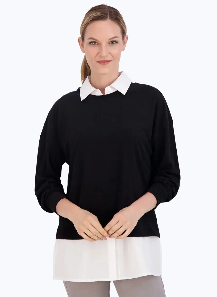 Foxcroft Sasha Knit-Woven Sleeveless Layering Tunic