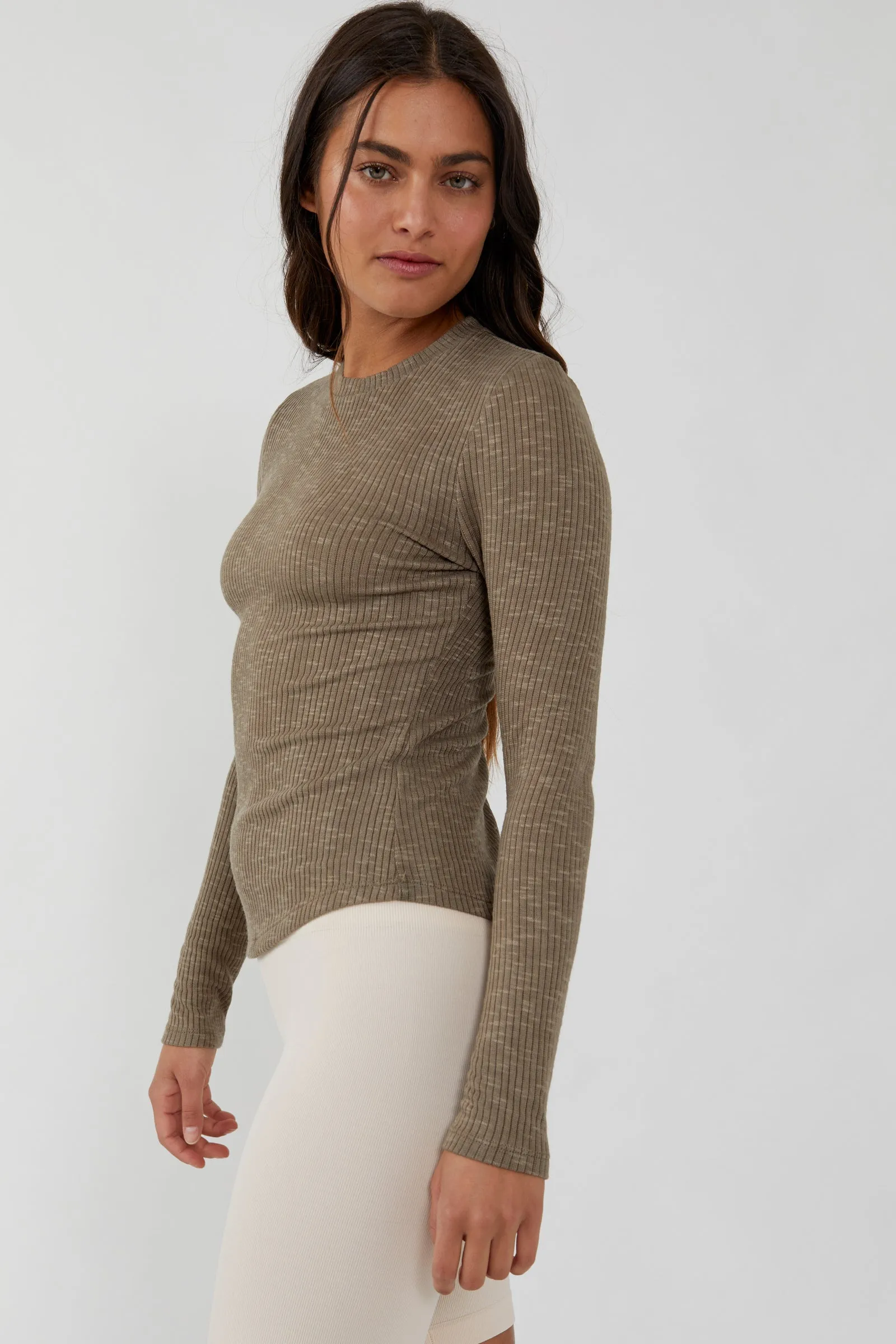 FREE PEOPLE AURA LAYERING TOP DEEP ARMY