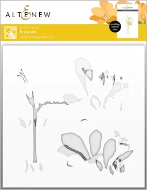 Freesia Simple Coloring Stencil Set (2 in 1)