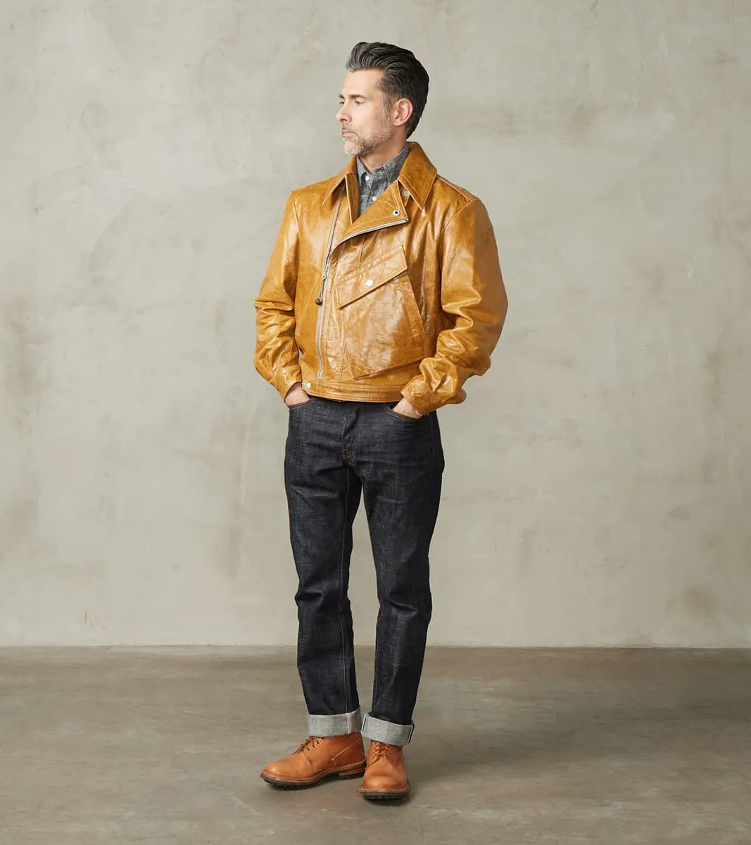 French Air Force Zephyr Jacket - Amber Glazed French Lambskin