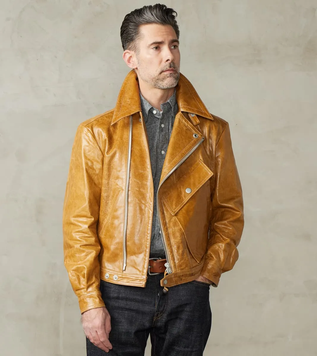 French Air Force Zephyr Jacket - Amber Glazed French Lambskin