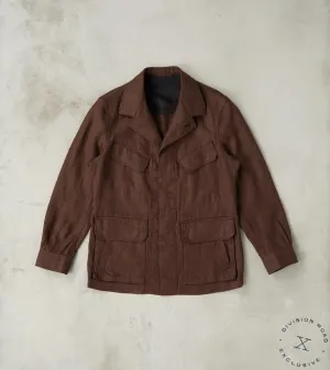 French F-2 Fatigue Jacket - Spence Bryson® Brown Irish Linen Broadcloth