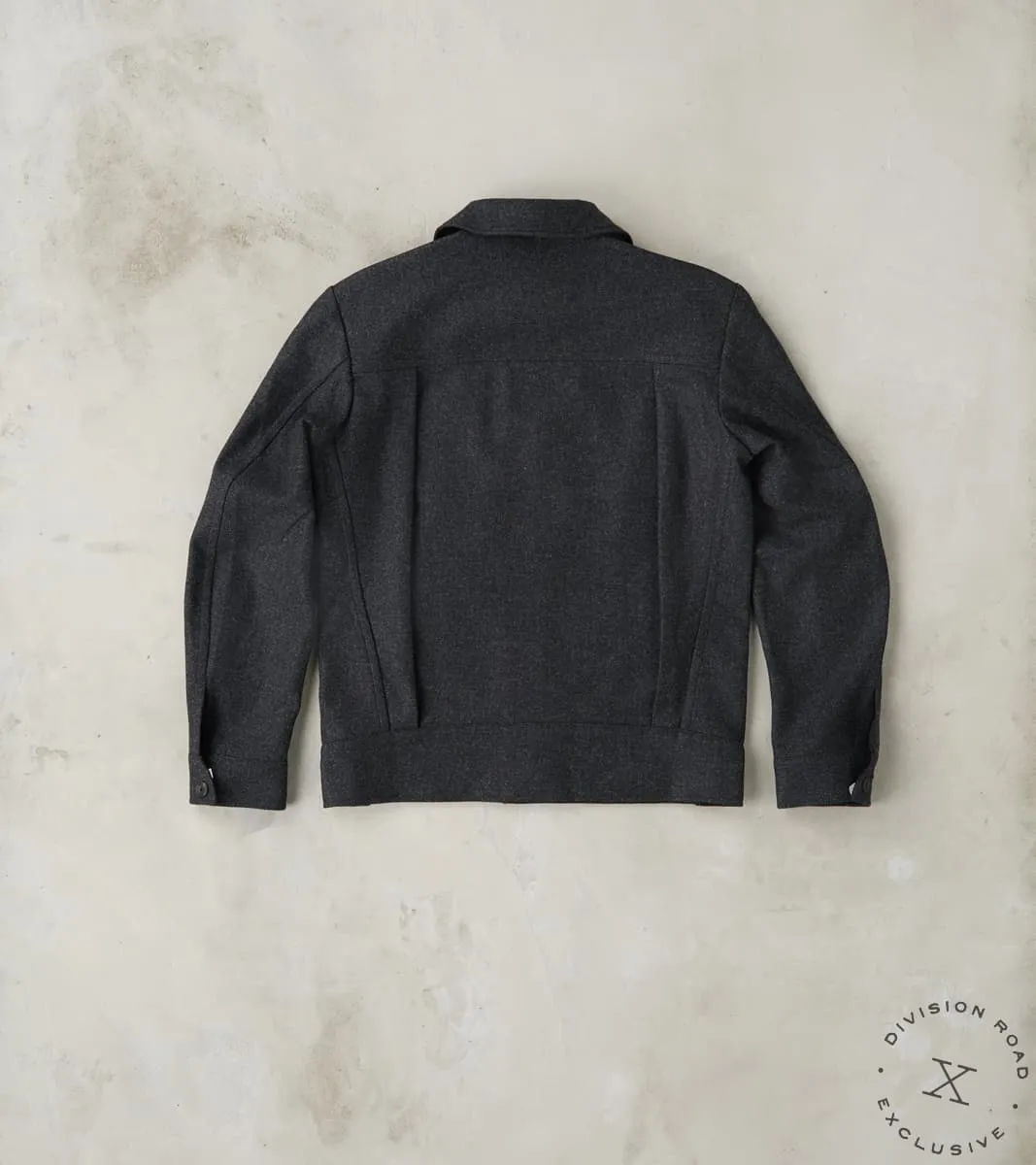 French Rapide Jacket - Abraham Moon® Coal Merino Twill