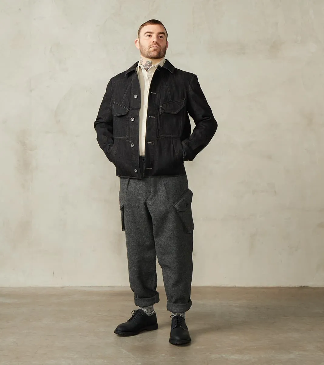 French Rapide Jacket - Charcoal Donegal Selvedge Denim