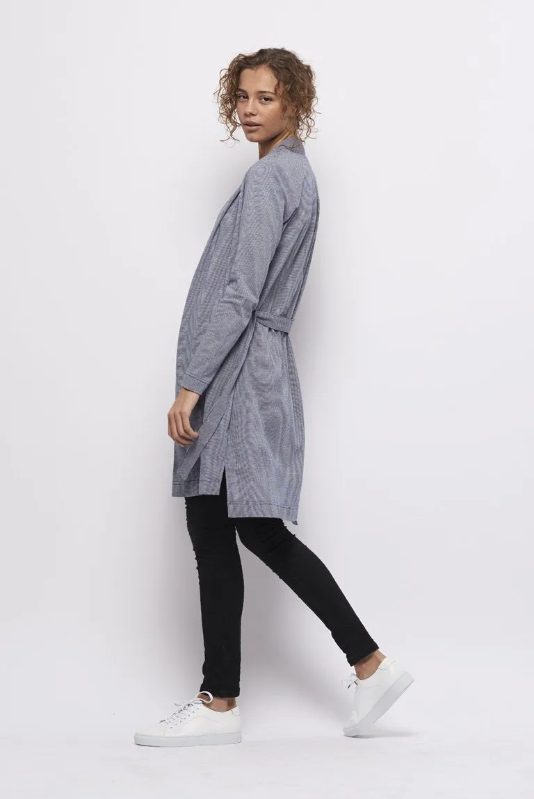 Froks Wrap Jersey Cardigan / Blue & White pattern