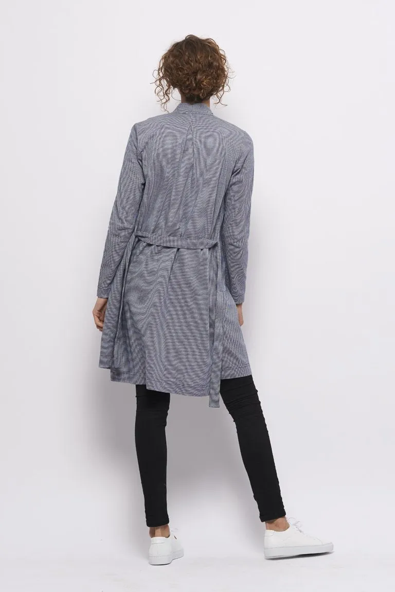 Froks Wrap Jersey Cardigan / Blue & White pattern