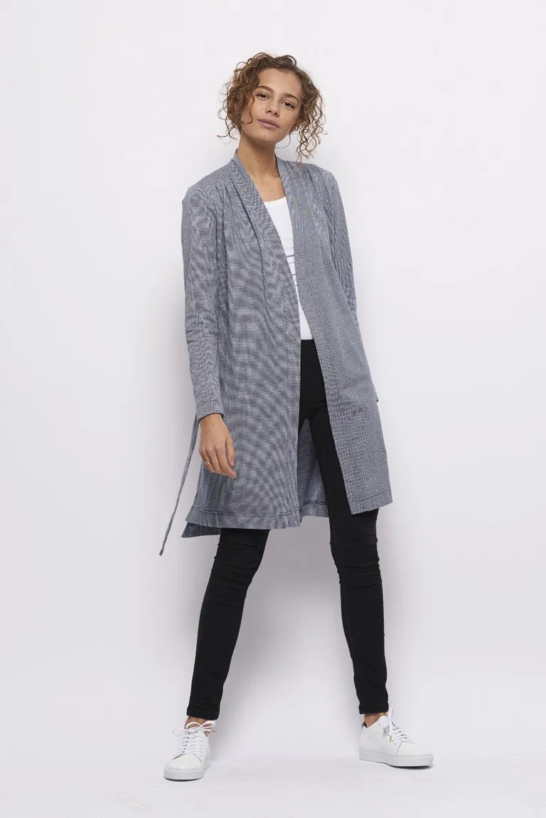 Froks Wrap Jersey Cardigan / Blue & White pattern
