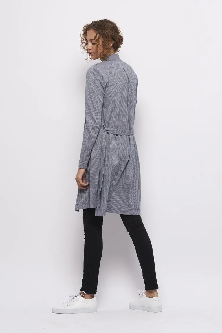Froks Wrap Jersey Cardigan / Blue & White pattern